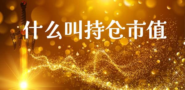 什么叫持仓市值_https://qh.lansai.wang_期货理财_第1张