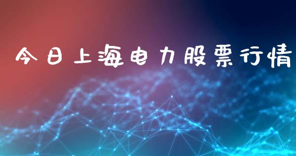 今日上海电力股票行情_https://qh.lansai.wang_期货喊单_第1张