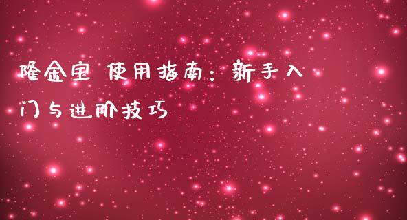 隆金宝 使用指南：新手入门与进阶技巧_https://qh.lansai.wang_股票新闻_第1张
