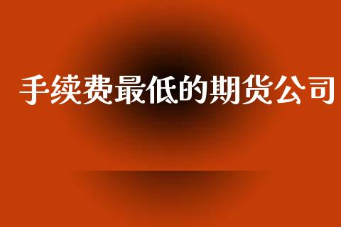 手续费最低的期货公司_https://qh.lansai.wang_期货怎么玩_第1张