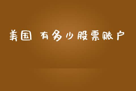 美国 有多少股票账户_https://qh.lansai.wang_期货理财_第1张