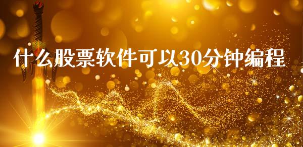 什么股票软件可以30分钟编程_https://qh.lansai.wang_期货怎么玩_第1张