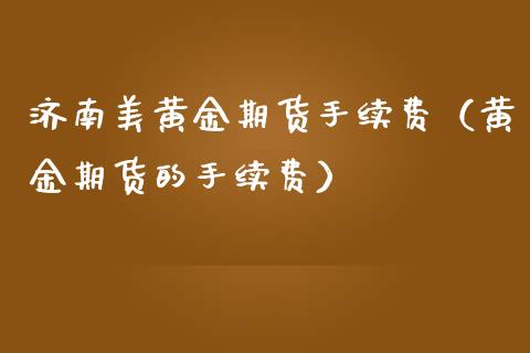 济南美黄金期货手续费（黄金期货的手续费）_https://qh.lansai.wang_股票技术分析_第1张
