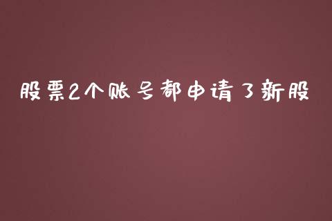 股票2个账号都申请了新股_https://qh.lansai.wang_新股数据_第1张