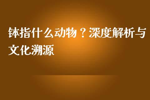 钵指什么动物？深度解析与文化溯源_https://qh.lansai.wang_股票新闻_第1张