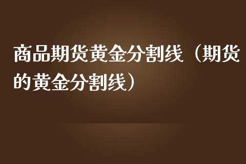 商品期货黄金分割线（期货的黄金分割线）_https://qh.lansai.wang_期货理财_第1张
