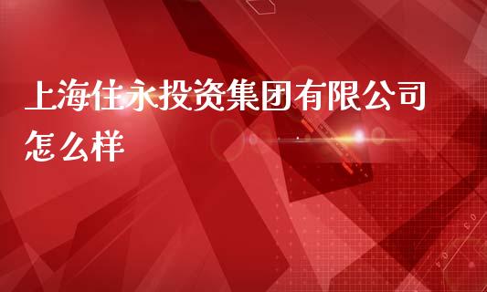 上海住永投资集团有限公司怎么样_https://qh.lansai.wang_新股数据_第1张