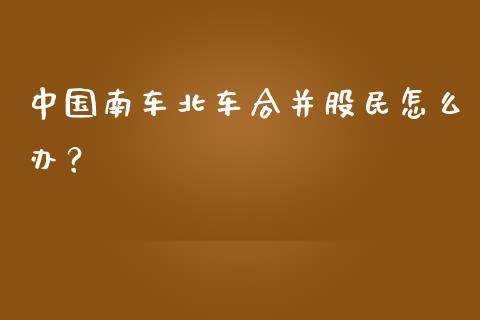 中国南车北车合并股民怎么办？_https://qh.lansai.wang_期货理财_第1张