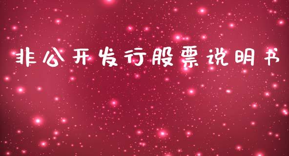 非公开发行股票说明书_https://qh.lansai.wang_期货理财_第1张