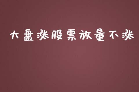 大盘涨股票放量不涨_https://qh.lansai.wang_期货喊单_第1张