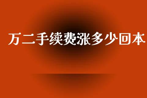 万二手续费涨多少回本_https://qh.lansai.wang_股票新闻_第1张