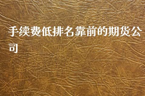 手续费低排名靠前的期货公司_https://qh.lansai.wang_期货喊单_第1张