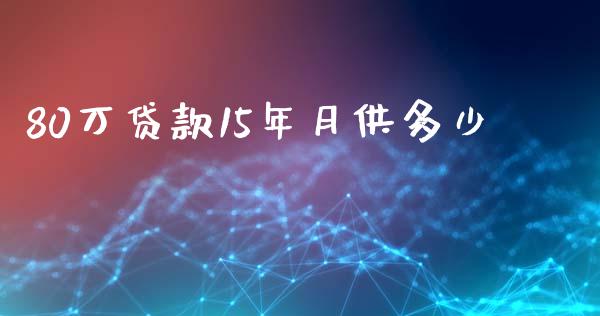 80万贷款15年月供多少_https://qh.lansai.wang_期货理财_第1张