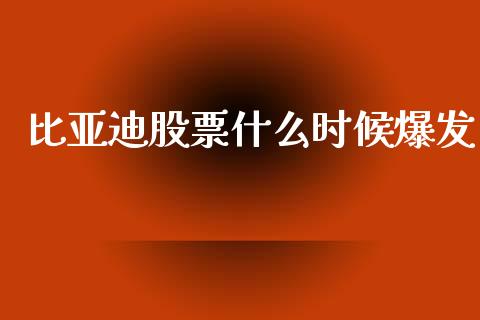 比亚迪股票什么时候爆发_https://qh.lansai.wang_新股数据_第1张