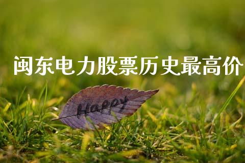闽东电力股票历史最高价_https://qh.lansai.wang_期货喊单_第1张
