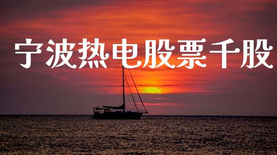 宁波热电股票千股_https://qh.lansai.wang_期货理财_第1张