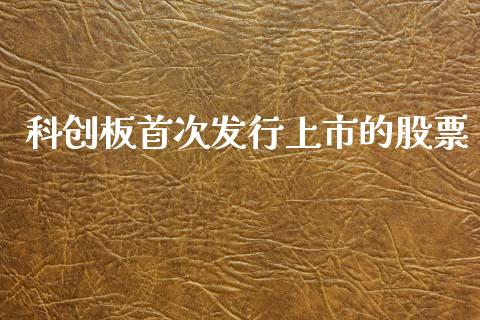 科创板首次发行上市的股票_https://qh.lansai.wang_期货理财_第1张