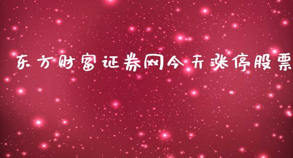 东方财富证券网今天涨停股票_https://qh.lansai.wang_期货理财_第1张
