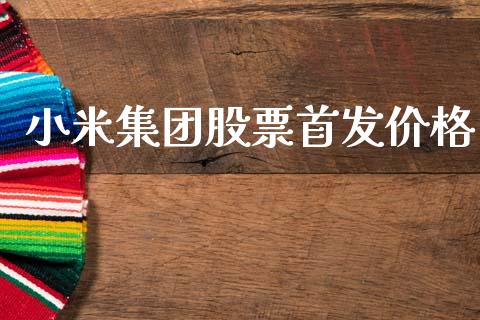 小米集团股票首发价格_https://qh.lansai.wang_期货理财_第1张