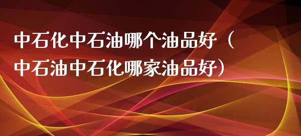 中石化中石油哪个油品好（中石油中石化哪家油品好）_https://qh.lansai.wang_股票新闻_第1张