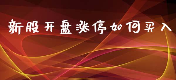 新股开盘涨停如何买入_https://qh.lansai.wang_股票技术分析_第1张