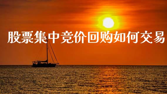 股票集中竞价回购如何交易_https://qh.lansai.wang_期货喊单_第1张