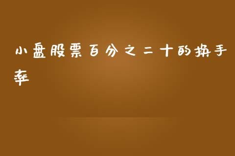 小盘股票百分之二十的换手率_https://qh.lansai.wang_期货理财_第1张