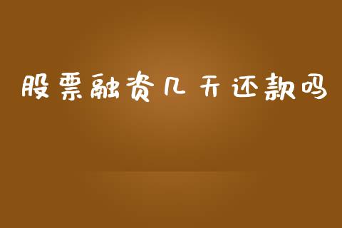 股票融资几天还款吗_https://qh.lansai.wang_期货理财_第1张