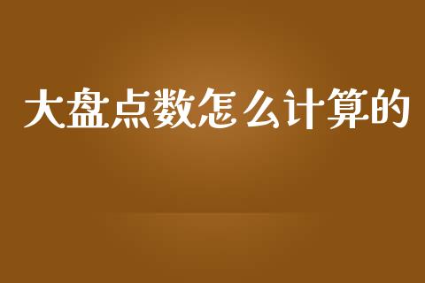 大盘点数怎么计算的_https://qh.lansai.wang_新股数据_第1张