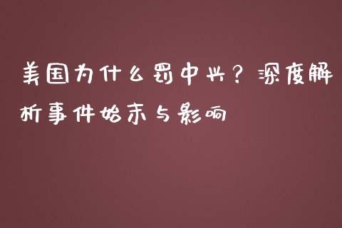美国为什么罚中兴？深度解析事件始末与影响_https://qh.lansai.wang_股票新闻_第1张