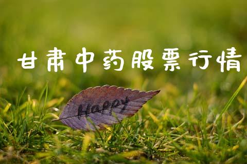 甘肃中药股票行情_https://qh.lansai.wang_股票新闻_第1张
