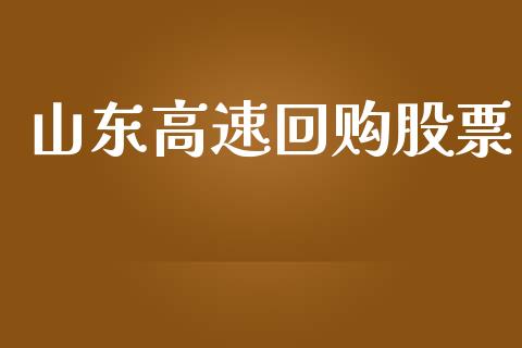 山东高速回购股票_https://qh.lansai.wang_期货理财_第1张