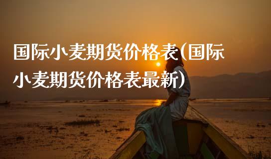 国际小麦期货价格表(国际小麦期货价格表最新)_https://qh.lansai.wang_期货理财_第1张