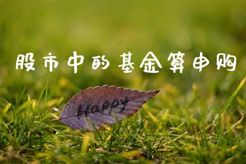 股市中的基金算申购_https://qh.lansai.wang_期货理财_第1张