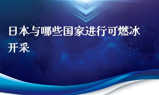 日本与哪些国家进行可燃冰开采_https://qh.lansai.wang_期货理财_第1张