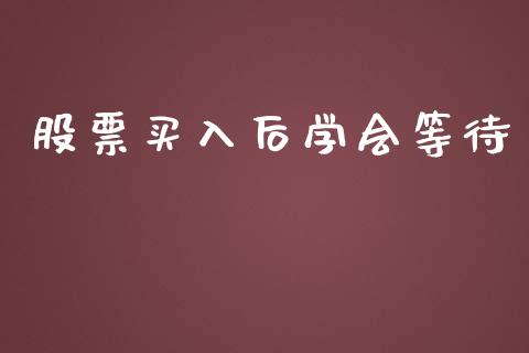 股票买入后学会等待_https://qh.lansai.wang_新股数据_第1张