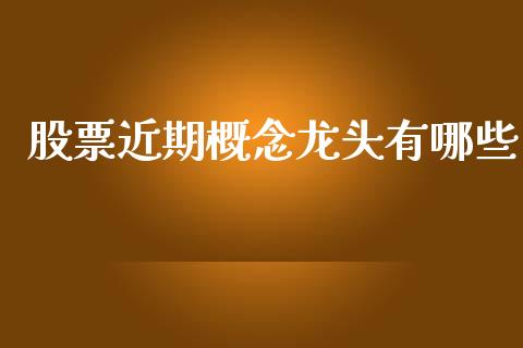 股票近期概念龙头有哪些_https://qh.lansai.wang_期货怎么玩_第1张