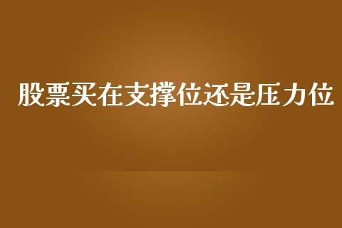 股票买在支撑位还是压力位_https://qh.lansai.wang_期货怎么玩_第1张