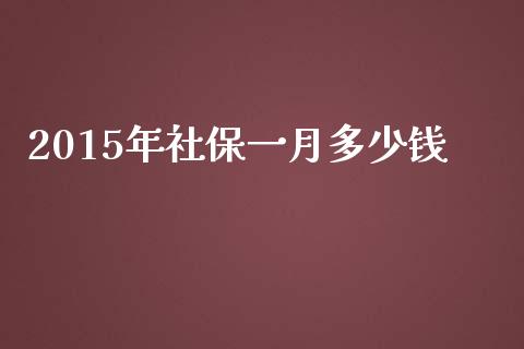 2015年社保一月多少钱_https://qh.lansai.wang_新股数据_第1张