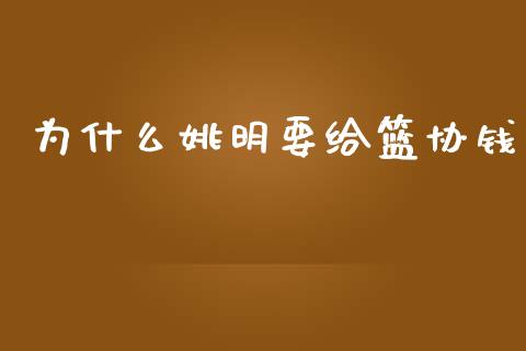 为什么姚明要给篮协钱_https://qh.lansai.wang_股票新闻_第1张