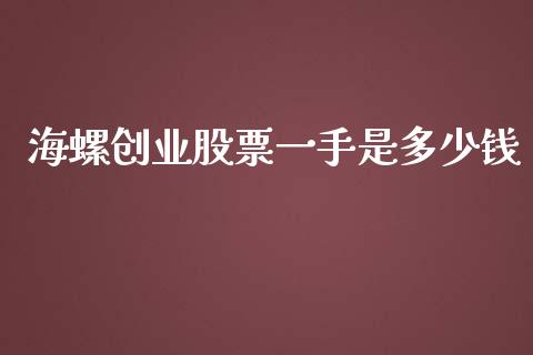 海螺创业股票一手是多少钱_https://qh.lansai.wang_期货理财_第1张