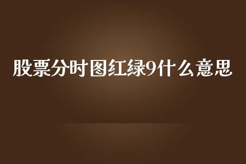 股票分时图红绿9什么意思_https://qh.lansai.wang_期货理财_第1张