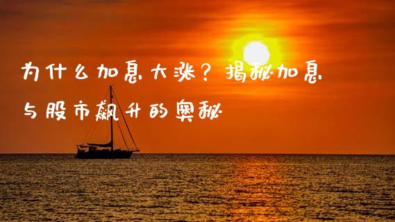 为什么加息大涨？揭秘加息与股市飙升的奥秘_https://qh.lansai.wang_期货喊单_第1张