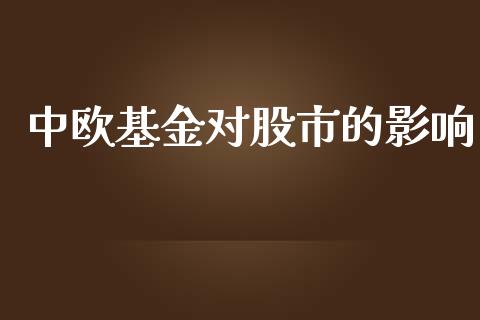 中欧基金对股市的影响_https://qh.lansai.wang_期货理财_第1张