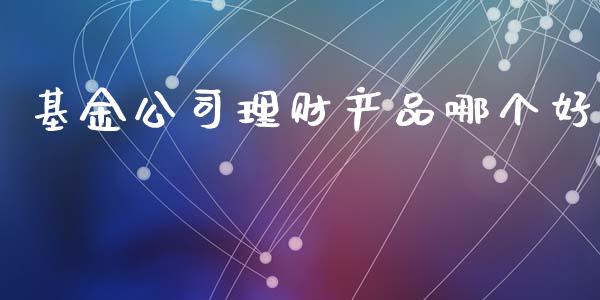 基金公司理财产品哪个好_https://qh.lansai.wang_期货理财_第1张