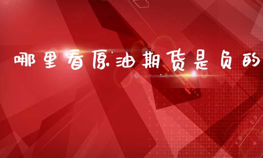 哪里看原油期货是负的_https://qh.lansai.wang_期货怎么玩_第1张