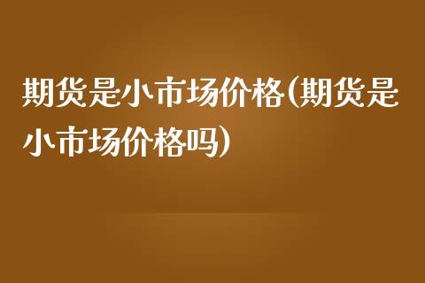 期货是小市场价格(期货是小市场价格吗)_https://qh.lansai.wang_期货喊单_第1张