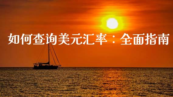 如何查询美元汇率：全面指南_https://qh.lansai.wang_股票技术分析_第1张