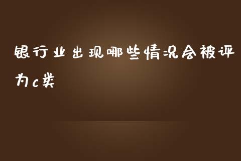 银行业出现哪些情况会被评为c类_https://qh.lansai.wang_新股数据_第1张