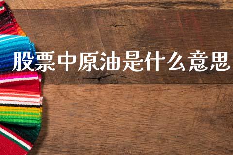 股票中原油是什么意思_https://qh.lansai.wang_期货理财_第1张